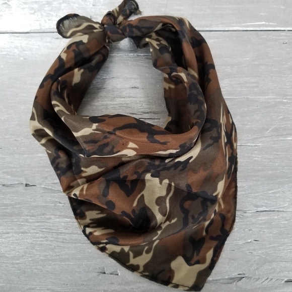 Camo Print Scarf Hair Tie mask Bandana - Picture 4 of 5
